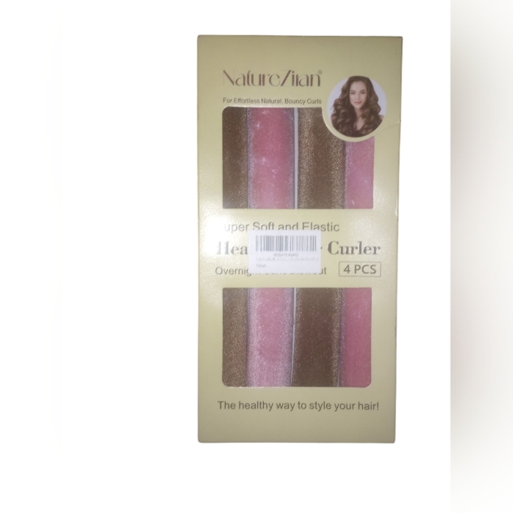 Nature Hair Heatless Hair Curler Set - Pink and Brown NWT